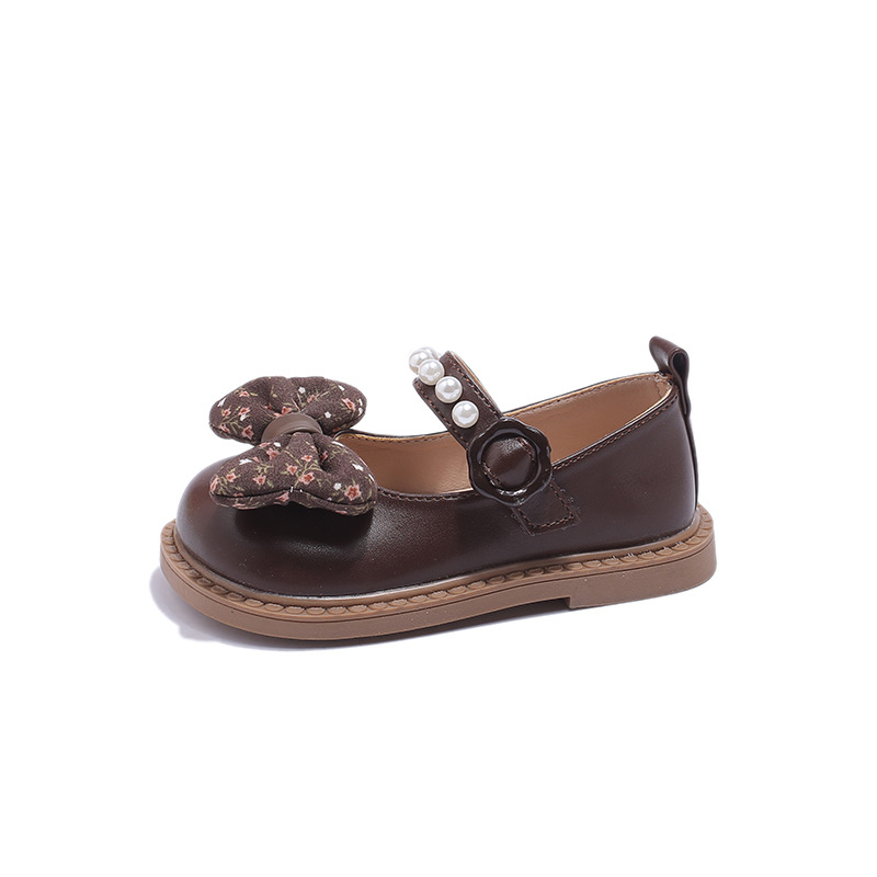 Zapatos de cuero para niñas, zapatos de arco de perla, princesa, primavera y otoño, 2024 nuevos zapatos de moda para niños, zapatos de bebé para niñas, zapatos de soja image 7
