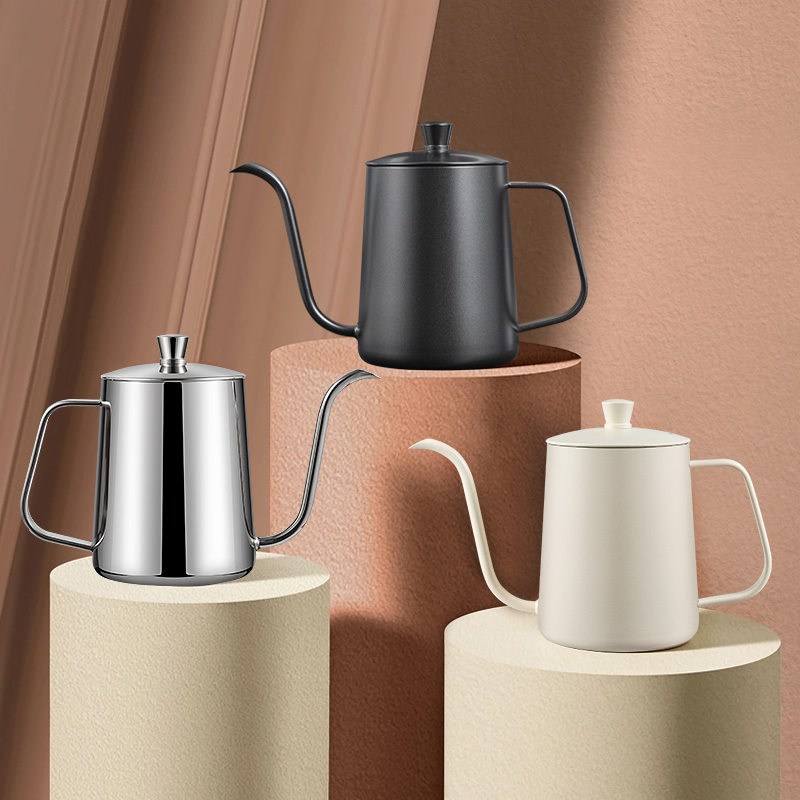 304 Stainless Steel Coffee Pour-Over Kettle with Narrow Spout, Special Water Pouring Kettle for Drip Coffee, Small Teflon Coffee Utensil 304 Stainless Steel Coffee Pour-Over Kettle with Narrow Spout, Special Water Pouring Kettle for Drip Coffee, Small Teflon Coffee Utensil
