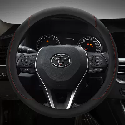 Steering wheel cover | Sleeve - black-red-line-ne1-round-flat-plate
