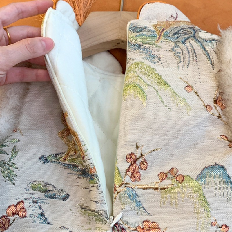 [Spot] Niñas más falda de chaleco de terciopelo, falda cheongsam, nuevo vestido coreano de un año, falda de año nuevo para niños y niñas image 3