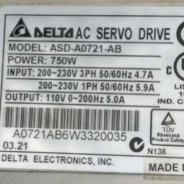 原装现货ASD-A0721-AB 台达伺服控制器  DELTA 中达电通伺服驱动