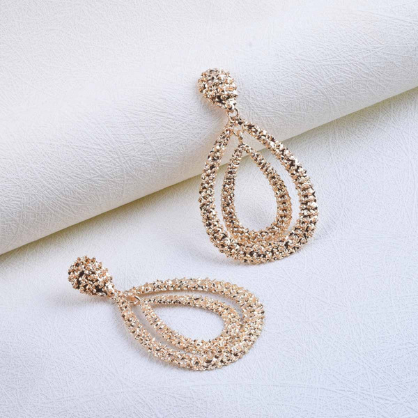 fashionable creative long geometric earrings drop-shaped