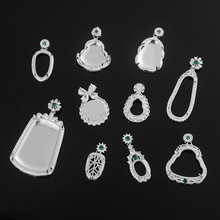 厂家直销黄铜弥勒佛吊坠空托简约镶嵌玉髓玉佛树叶山水牌项饰空托