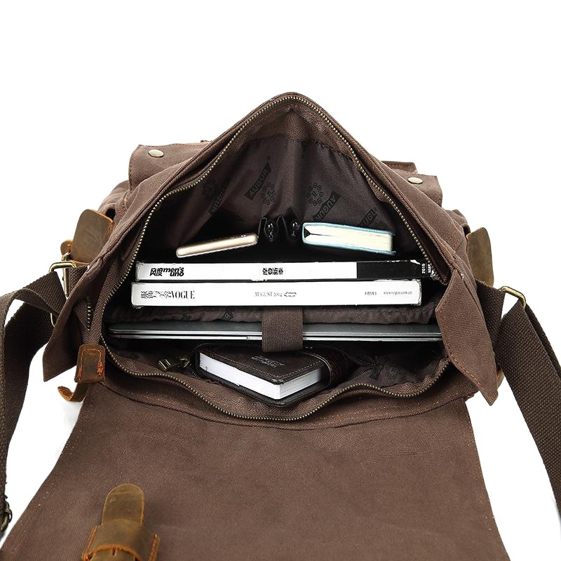 Factory direct supply cross-border men's canvas shoulder bag European and American style messenger bag men's casual bag men's bag wholesale