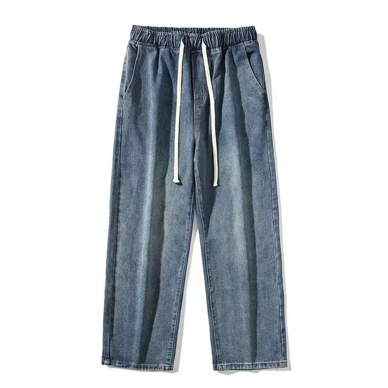 2024 primavera y otoño nuevo estilo jeans para hombres pantalones casuales rectos sueltos para hombres pantalones de trapeador de marca de moda para hombres