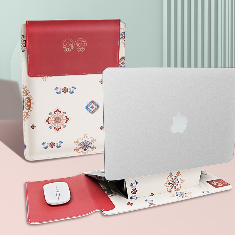 Computer Bag Liner Bag Leather iPad Tablet Bag Painted National Trend Suitable for Notebook 12-14.2inch Storage