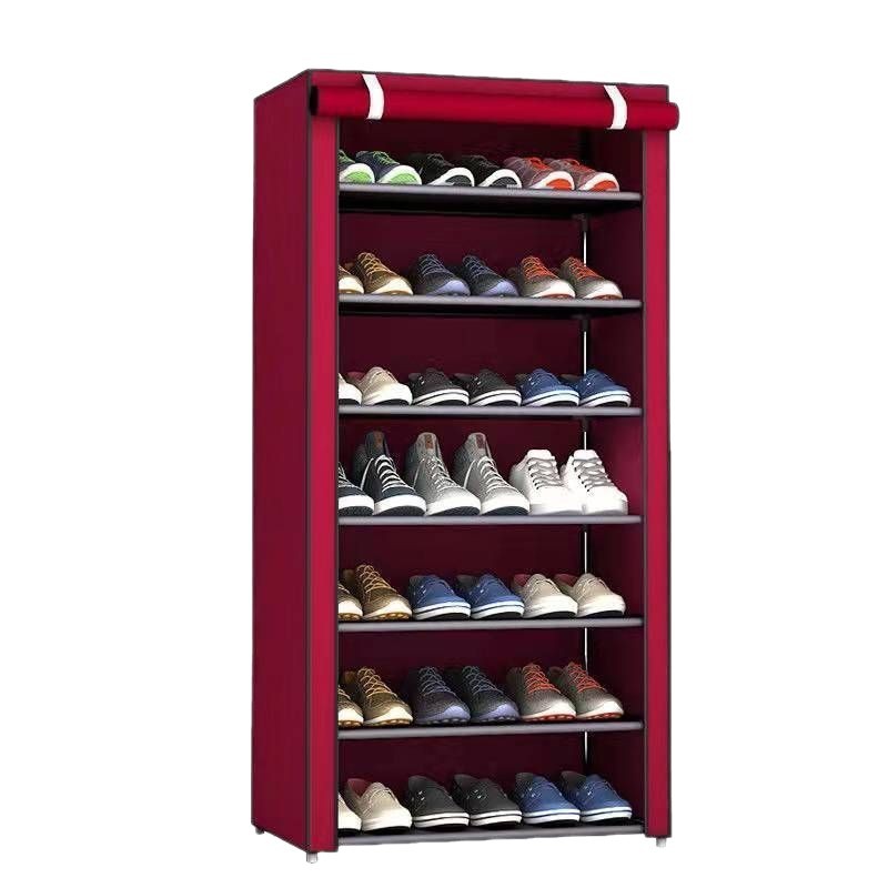 simple soporte de zapatos económico a prueba de polvo doméstico almacenamiento de zapatos multicapa artefacto moderno simple dormitorio puerta de gabinete de zapatos interior image 5