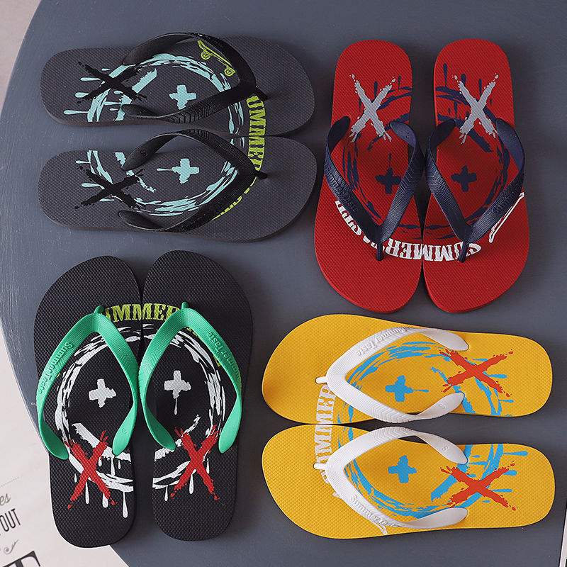 Personality Slippers 2023 Summer New Men's Simple Fashion Outdoor Korean Style Anti-Slip Beach Shoes