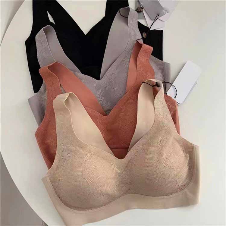 1920 yuan order!! Comfortable Q elastic detachable chest pad one-piece beauty back underwear without steel ring JU push up lace