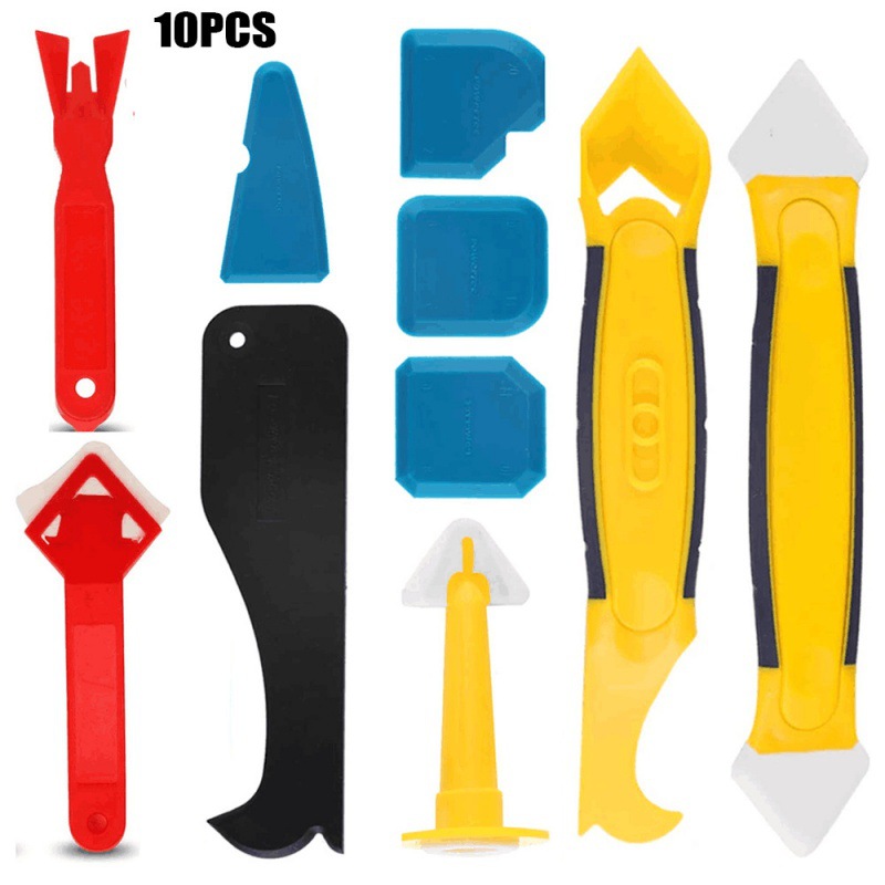 跨境10件套美缝工具密封胶去除工具填缝喷嘴涂抹器地板缝修整