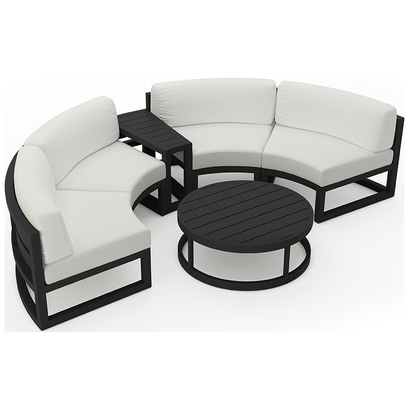 Sofá al aire libre patio villa jardín silla circular al aire libre combinación de muebles balcón al aire libre sofá de aluminio