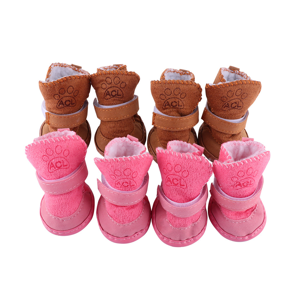 Suministros para mascotas Amazon nuevo otoño e invierno cálido para mascotas zapatos de algodón antideslizante botas de nieve al aire libre zapatos para perros