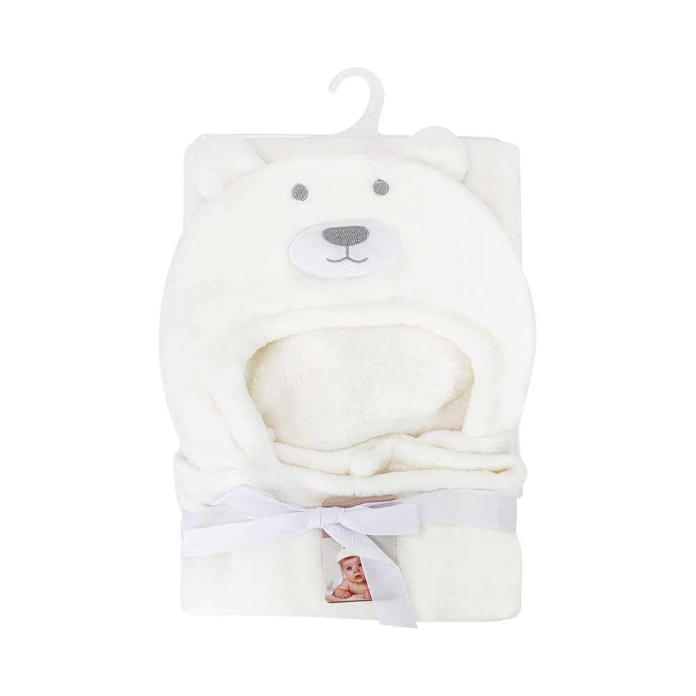 Toalla de baño con capucha para bebé, de coral polar absorbente, con diseño de dibujos animados, manta con capucha Sunnozy para bebé, toalla de baño infantil con capucha image 7