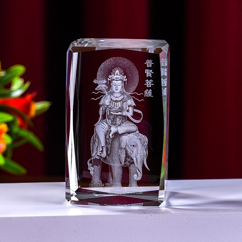 Escultura interior de cristal Serie de animales 3D Estatua de Buda de cristal Modelo de edificio de cristal Decoración del hogar Recuerdos de viaje Suministro transfronterizo