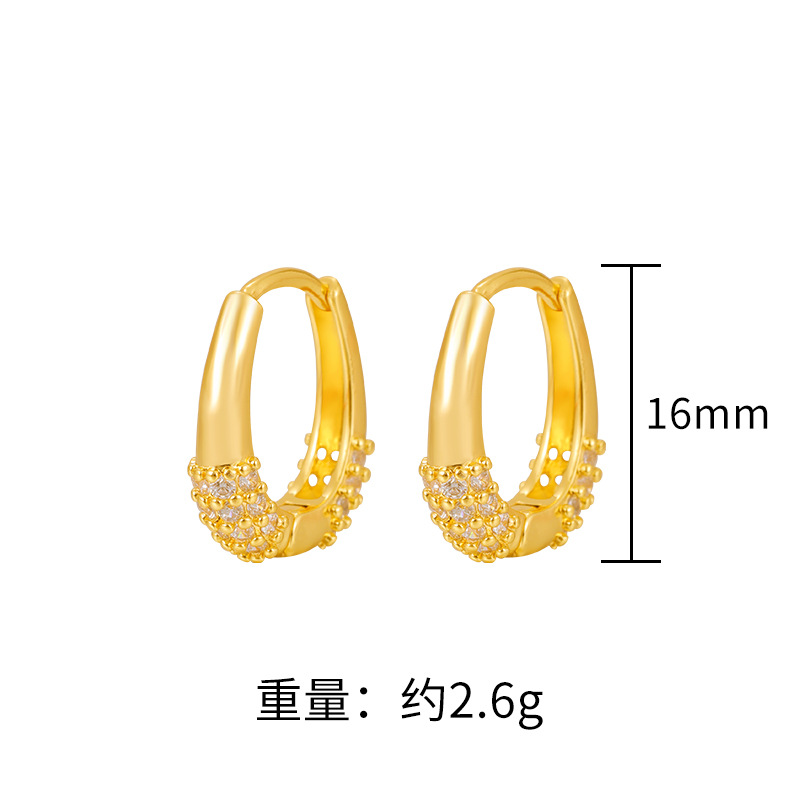 Pendientes de diamantes incrustados pendientes geométricos de estilo coreano en forma de U pendientes de estilo minimalista hebilla de oreja de mujer joyería de moda personalizada