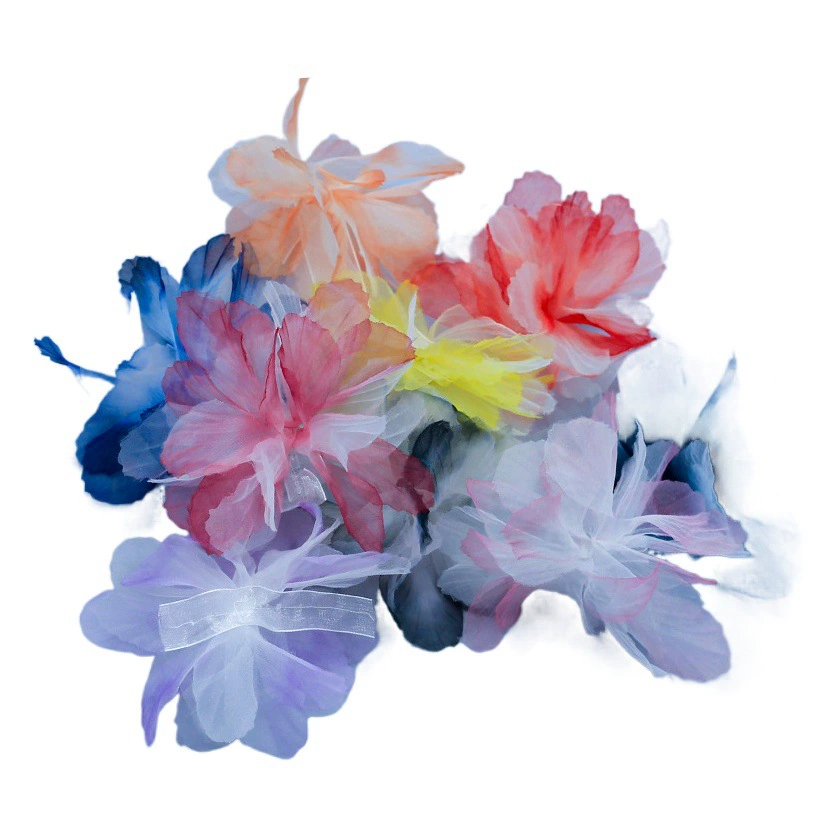 В наличии 14 см органза градиент стерео Цветочная кружевная лента DIY украшения для торта балетное платье одежда