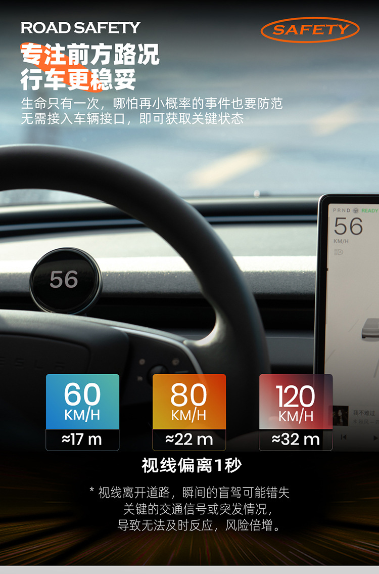 Tita Car Air Code Meter Wireless Magnetic Suction Type Is Suitable for Tesla's New Version Car Dashboard Display