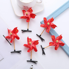 國慶節國旗紅旗髮夾國旗發箍學生愛國五星紅旗小風車地推發卡批發