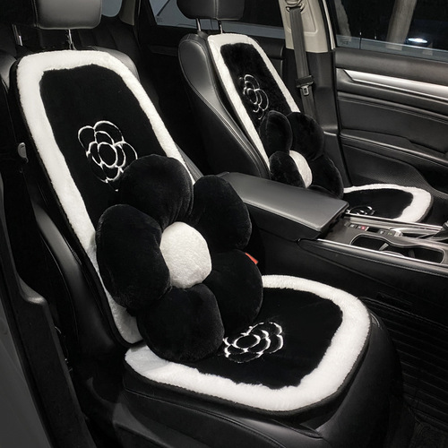 Car seat cushion winter plush four-season universal cartoon cute goddess single-chip car cushion ins internet celebrity seat cover