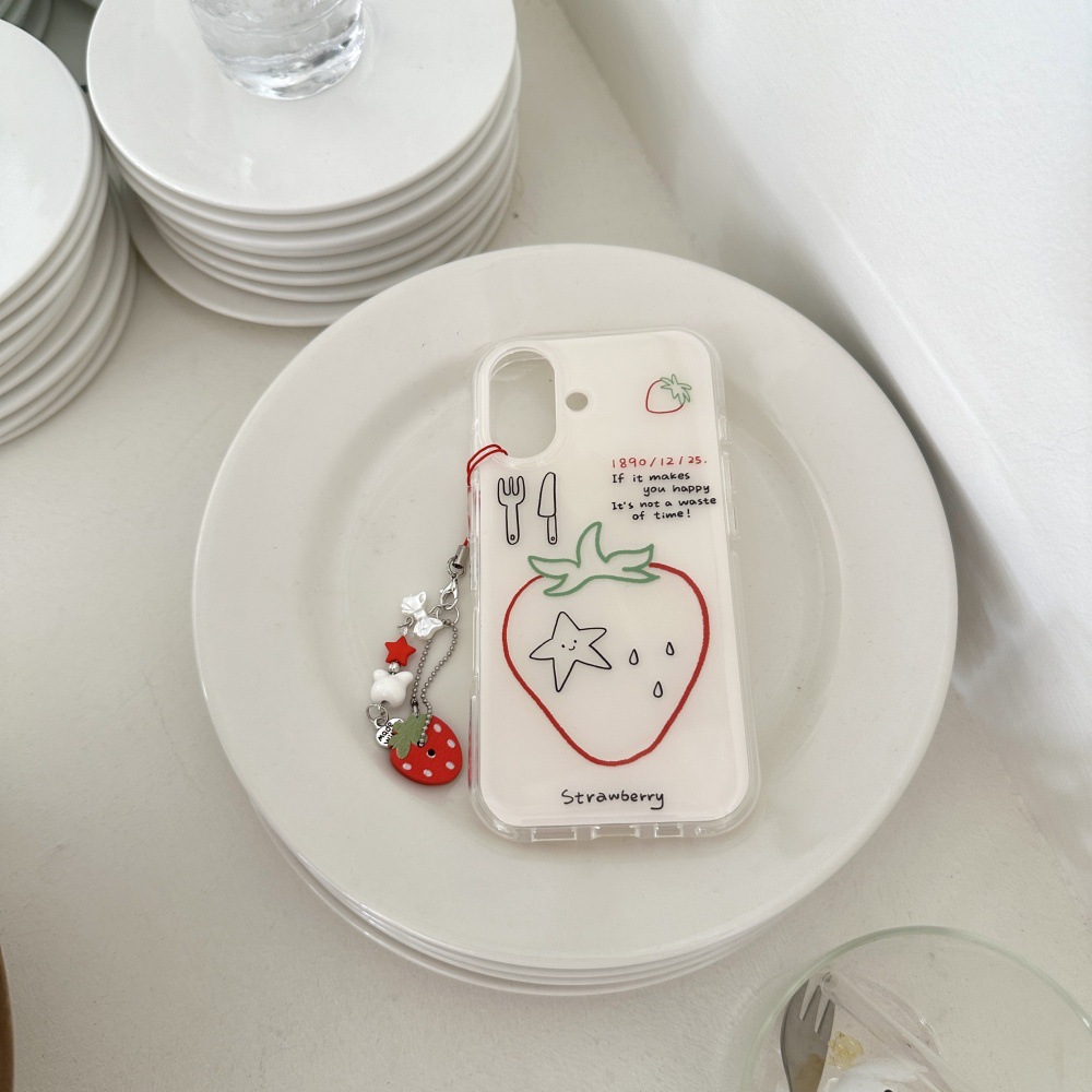 Línea interior simple fresa Inglés apta iphone16ProMax colgante 14 Apple 15P hembra 16 funda para teléfono móvil