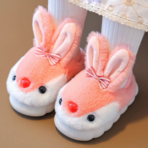 Children's Cotton Slippers for Girls, Winter Indoor Home Cute Cartoon Non-slip Warm Slippers for Boys, Kids and Babies
