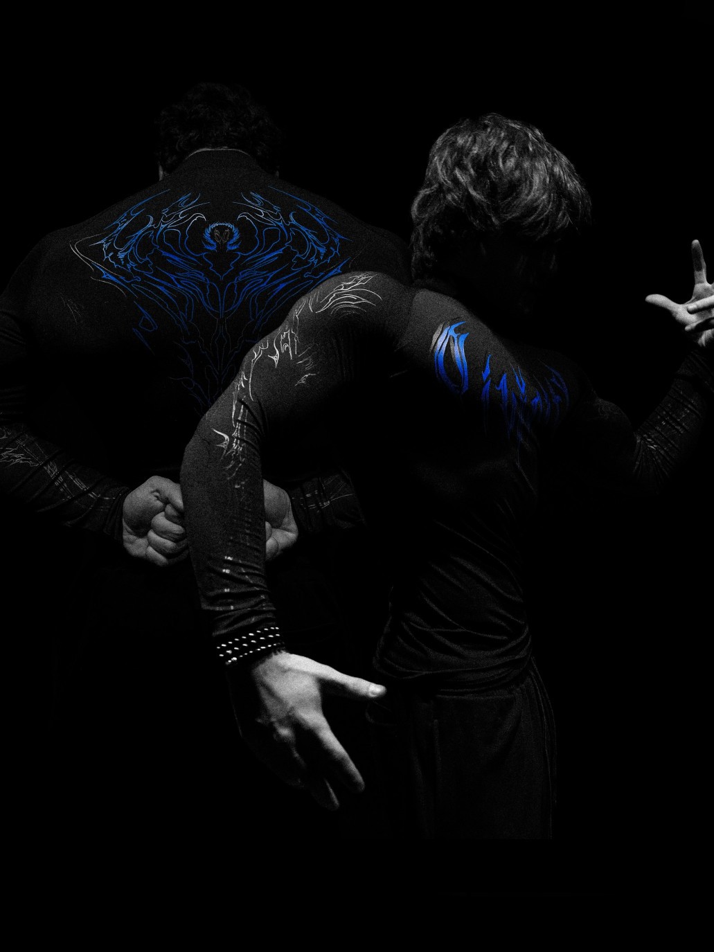 Breathedivinity 2025 hombre de manga larga con estampado de cuello alto deportes fitness de secado rápido largo