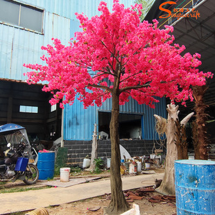 Simulated Cherry Blossom Tree, Peach Blossom Tree, Indoor and Outdoor Decoration Layout, Cherry Blossom Wedding Hotel, Shopping Mall Exhibition Hall Display Landscape Tree