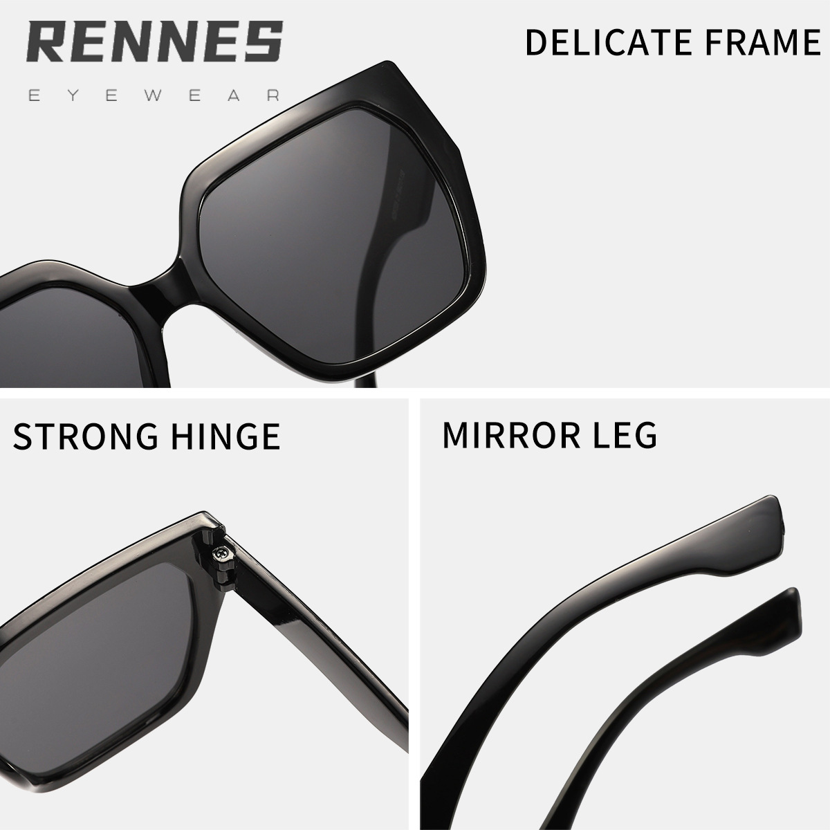 Nuevas gafas de sol caja de gradiente ojos de gato sunglasses gafas de sol marrones europeas y americanas al por mayor uv400 comercio exterior