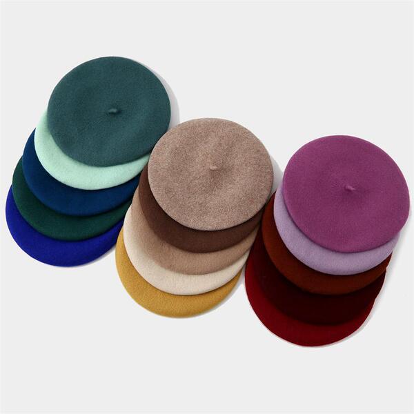 Quality solid color woolen winter universal beret