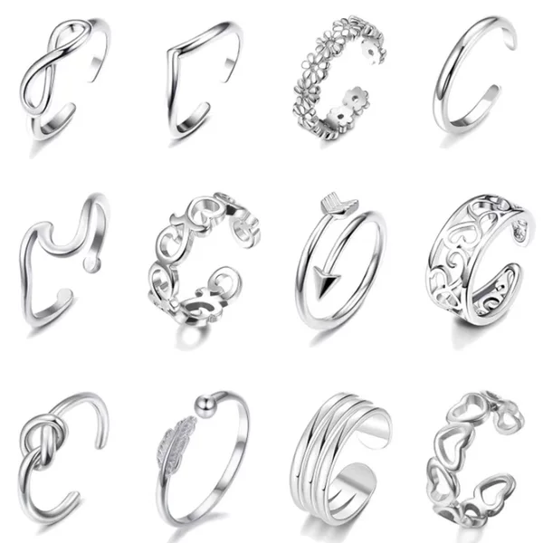 European and American foreign trade cross-border Fashion Women's opening personality creative foot ring knuckle ring hollow tail ring