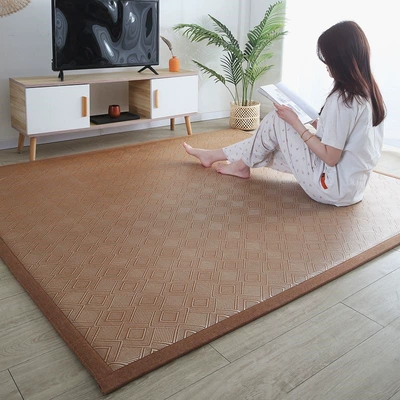 Bay Window, Balcony, Tatami, Straw | Car Carpet - ice-vine-large-diamond-60-cm-wide-and-180-cm-long-upgraded-linen-binding