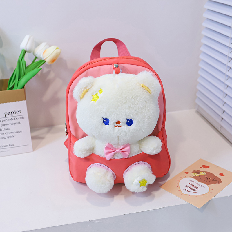 Bolso DE LOS NIÑOS kindergarten Mochila pequeña clase chica mochila lindo Oso de dibujos animados muñeca de peluche mochila fabricante