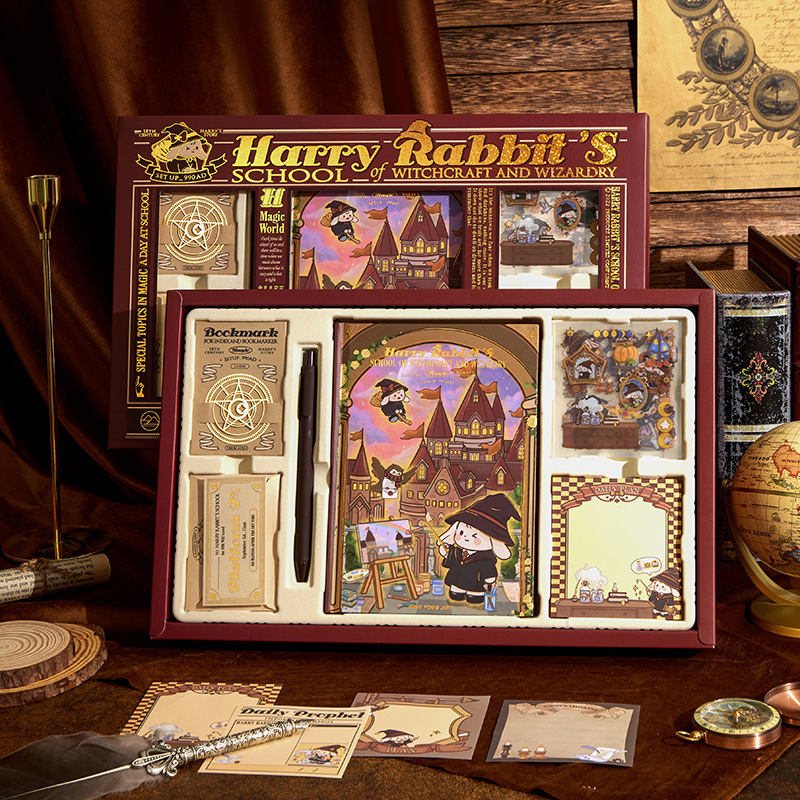 Harry Rabbit Magic College Handwritten Diary Gift Set High-Quality Diary Student Gift Gift Notebook Full Set