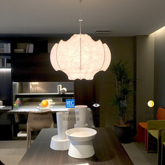 Nordic Wabi-Sabi Style Silk Pendant Lamp, Shapely Bedroom Restaurant Model Room Villa Club Japanese Silk Pendant Lamp