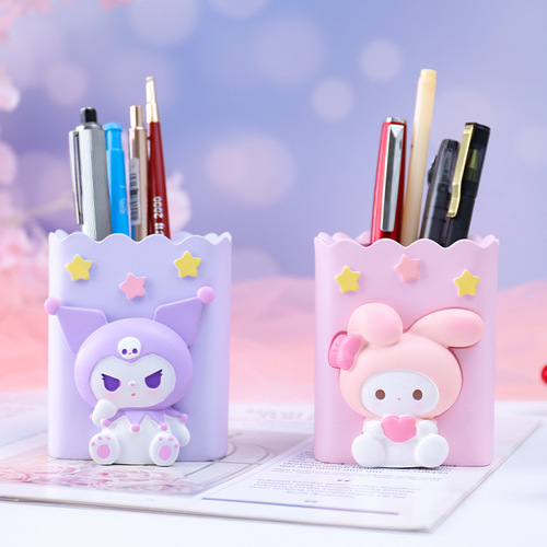 Creative European-style doll pen holder ornaments, cute and cute Guigui rabbit children's study desk decorations