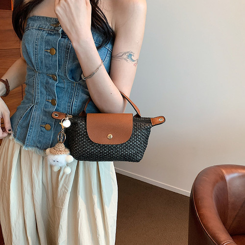 Summer mini woven handbag women's  new summer ins single shoulder crossbody bag beach vacation bag