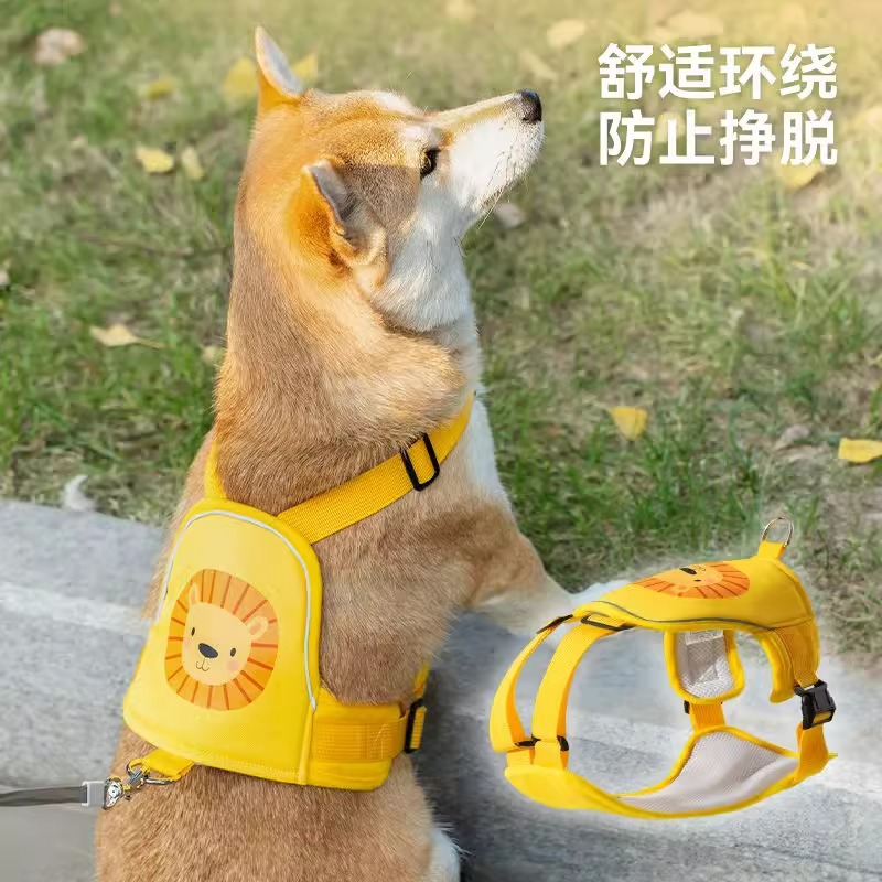 Cuerda de tracción para mascotas estilo chaleco dibujos animados perro mediano y grande método golden retriever perro grande fuera en forma de Y suministros de correa para el pecho