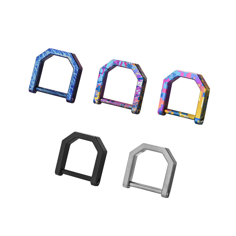 Mini hebilla de herradura de aleación de titanio con destornillador llavero de coche al aire libre al por mayor hebilla en forma de D portátil multifunción