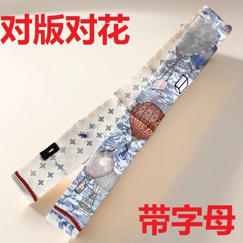 ファッションビッグブランドリボンヘッドバンドクラシックロバ老眼リボン1:1多機能シルクスカーフ女性の春と秋の多用途バッグ|undefined