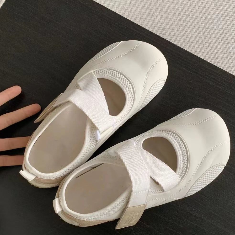 2024 verano nuevos zapatos puff velcro mary-zhen zapatos de piso plano de moda versátil zapatos de skate casuales para niños