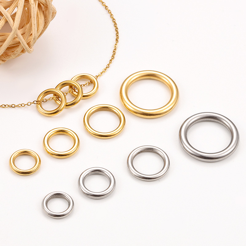 Geometric Pattern 5 PCS/Package Diameter 10mm 304 Stainless Steel Geometric Polished Jump Ring