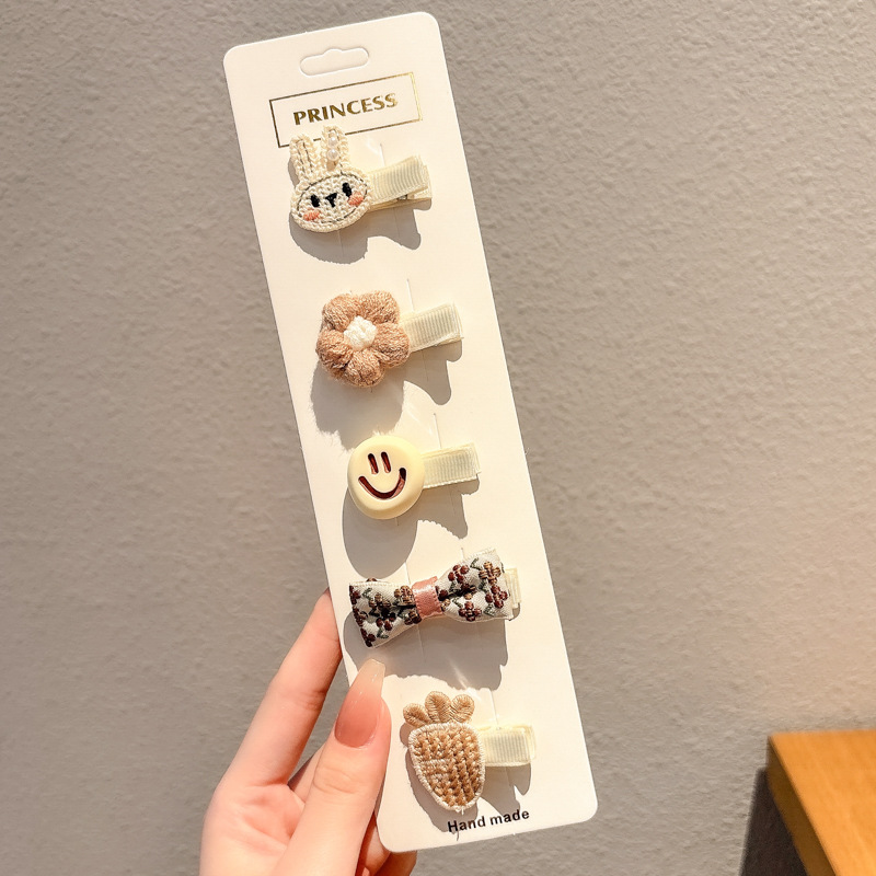 Accesorios para el cabello para niños, café con leche, horquilla, otoño e invierno, nuevas niñas, sin daño, horquilla de felpa, lindo sombrero de clip lateral para bebé