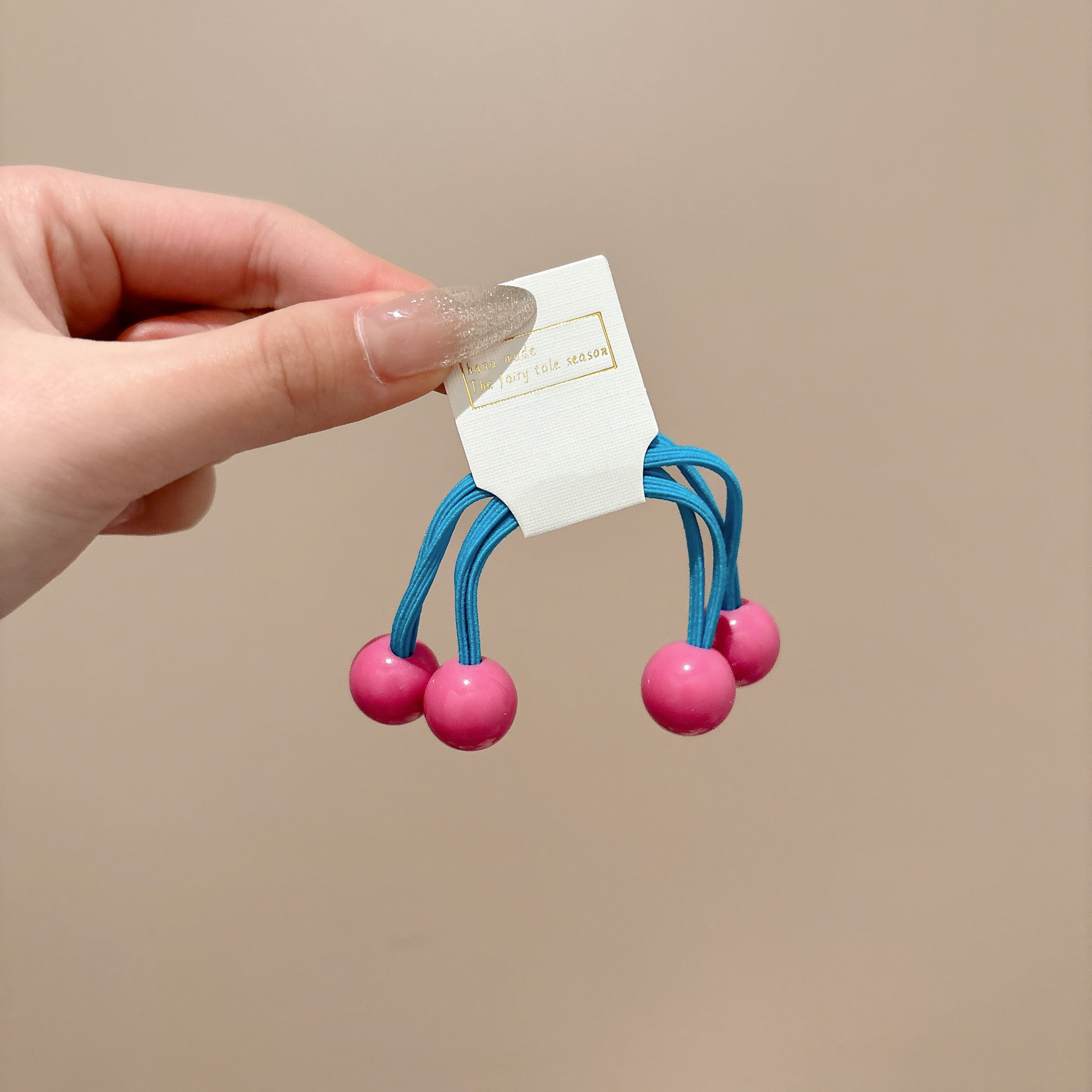 Niños color caramelo doble bola cabello de alta elasticidad correa de goma duradera para niñas anillo de cabello de cola de caballo de color cabello tocado