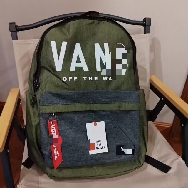 V@Ns Vans New Backpack Couple's School Bag Travel Bag Large Capacity Computer Bag Fashionable Army Green with Dark Gray V@Ns Vans New Backpack Couple's School Bag Travel Bag Large Capacity Computer Bag Fashionable Army Green with Dark Gray