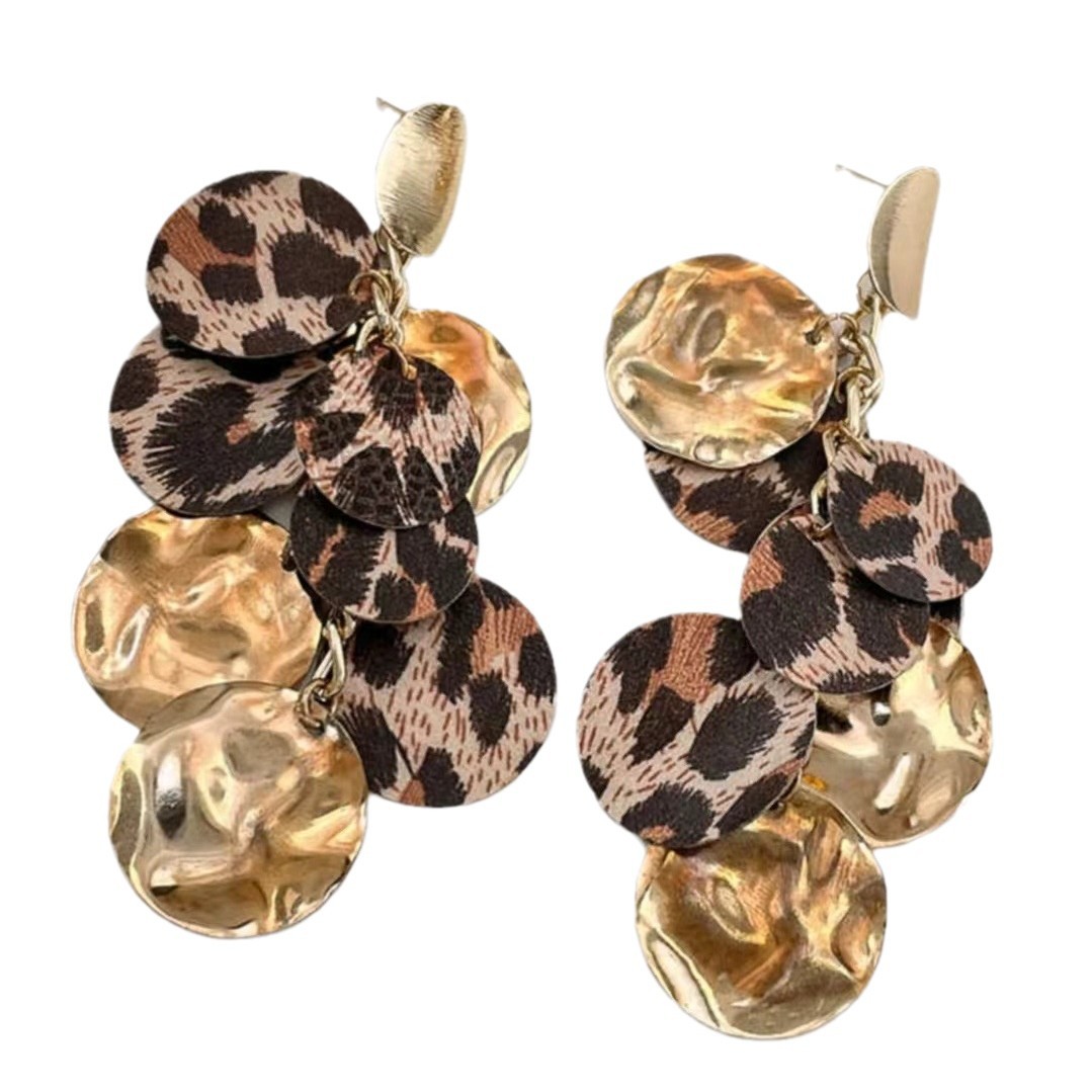 Handmade Leopard Print Stud Earrings Niche Designer Jewelry_voghion.com