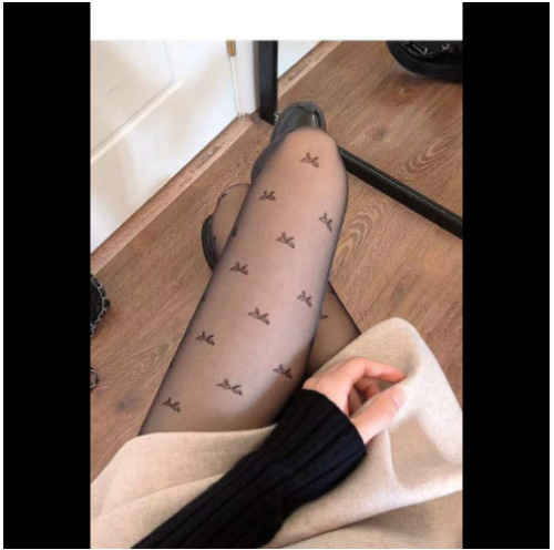 Stockings for women with love polka-dot bows and polka-dot stockings with bare legs, thin summer stockings, black stockings, anti-snatch stockings