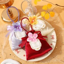 ins风结婚喜糖袋伴手礼手提袋子糖果布袋空高级感小众回礼免折叠