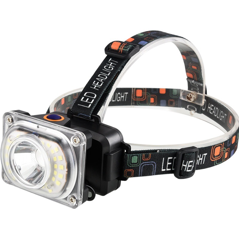 Montado en la cabeza 32 LED proyector de doble propósito faro camping senderismo pesca iluminación recargable faro 3 colores opcionales