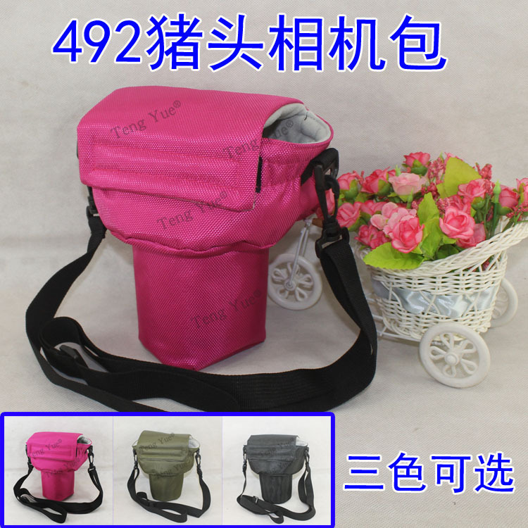 492 cute simple pig head camera bag portable SLR liner rain cover thick single shoulder storage bag custom-made