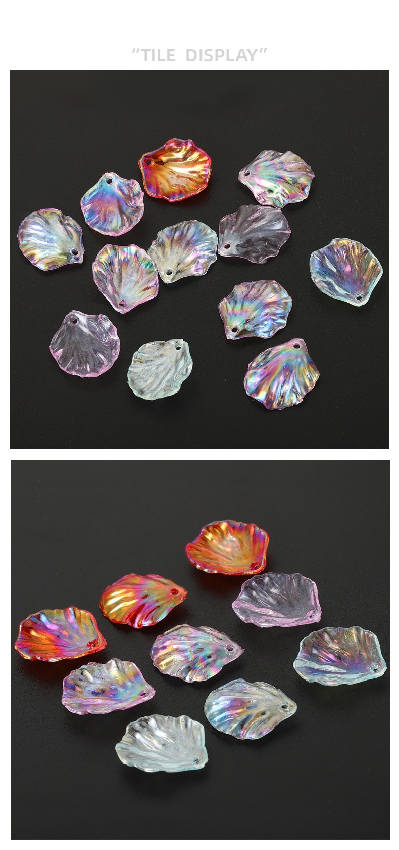 37g Weight Pendant Jewelry Making Type 17 * 20mm Jewelry Making Size DIY Jewelry Accessories Classification 100 PCS/Package Quantity 100 PCS/Package 17 * 20mm Arylic Petal Pendant